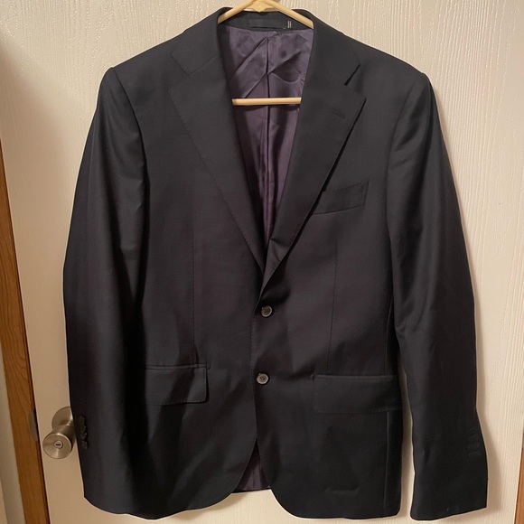SUITSUPPLY VITALE BARBERIS CANONICO Dark Navy Complete 2-Piece Suit SZ 46/36